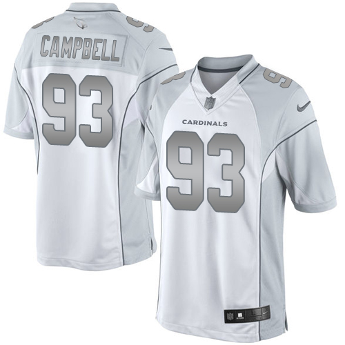 Men's Elite Calais Campbell Nike Jersey White - #93 Platinum NFL Arizona Cardinals